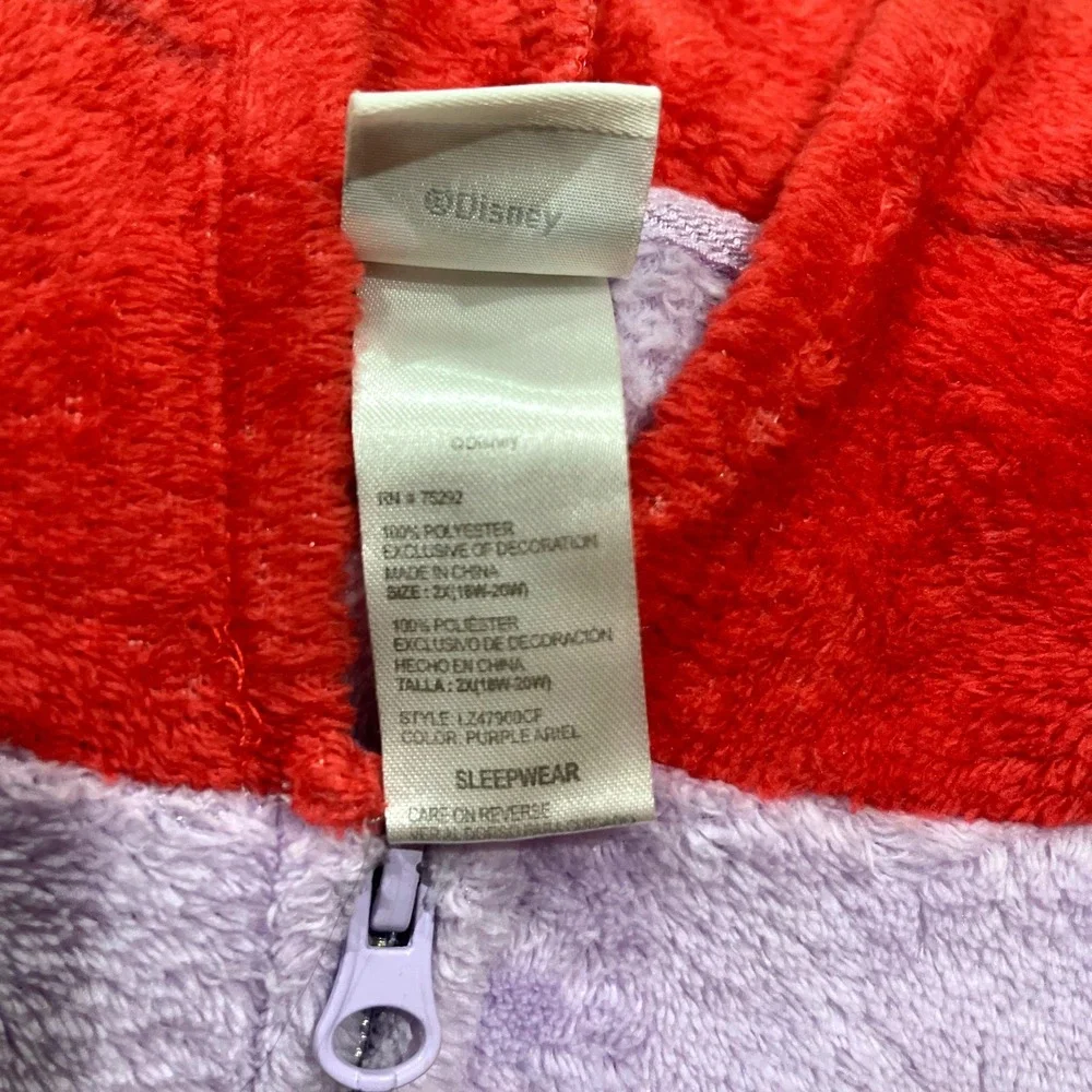 Disney Ariel The Little Mermaid Union Suit Pajamas One Piece Fleece Womens XL - Picture 4 of 6